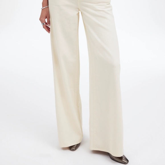 Madewell wide leg sweep ivory Denim Trousers 27 - Picture 2 of 13